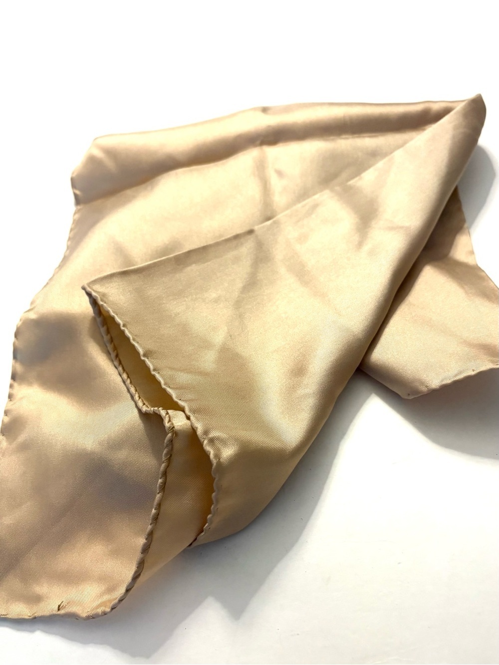 OLEG CASSINI Italian Silk 18 inch Scarf, tan